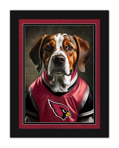 Fan Creations Wall Art Arizona Cardinals Dog in Team Jersey 12x16