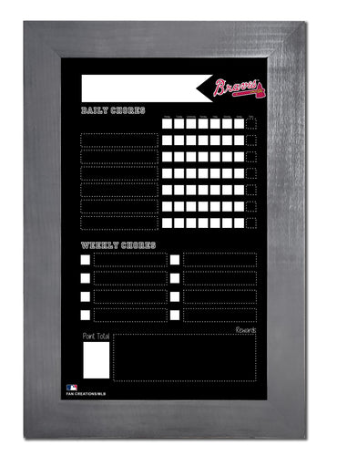 Fan Creations Home Decor Atlanta Braves   Chore Chart Chalkboard 11x19 With Frame