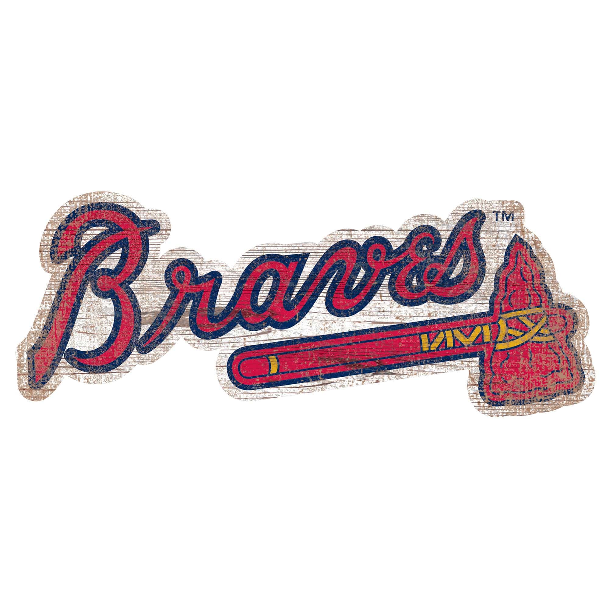 Braves 12 Circle with State and Team Logo Wood Sign