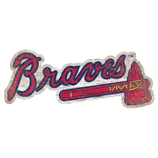 Fan Creations 24" Signs Atlanta Braves Distressed Logo Cutout Sign