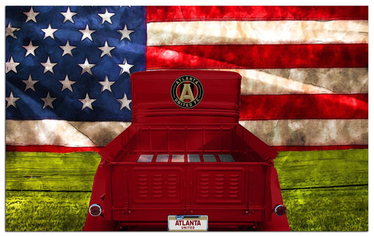 Fan Creations Home Decor Atlanta United  Patriotic Retro Truck 11x19