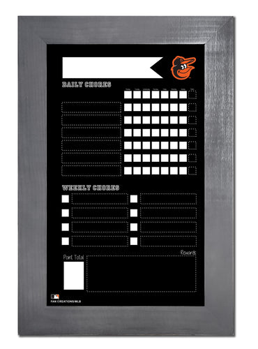 Fan Creations Home Decor Baltimore Orioles   Chore Chart Chalkboard 11x19 With Frame