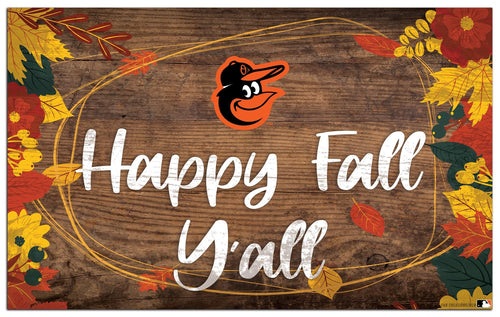 Fan Creations Holiday Home Decor Baltimore Orioles Happy Fall Yall 11x19