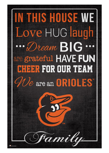 Fan Creations Home Decor Baltimore Orioles   In This House 17x26
