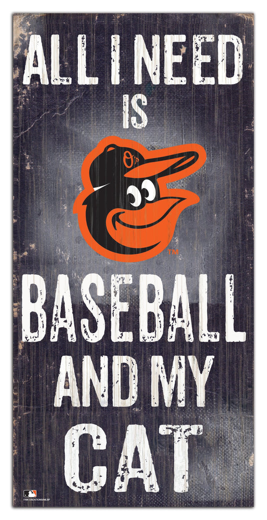 Fan Creations 6x12 Sign Baltimore Orioles My Cat 6x12 Sign