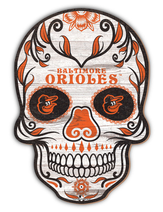 Fan Creations Holiday Home Decor Baltimore Orioles Sugar Skull 12in