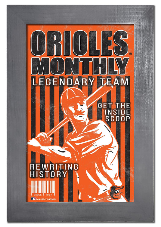 Fan Creations Home Decor Baltimore Orioles   Team Monthly Frame 11x19
