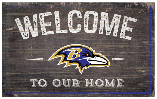 Fan Creations Home Decor Baltimore Ravens  11x19in Welcome Sign