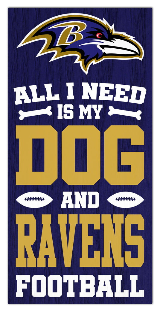 Fan Creations Home Decor Baltimore Ravens All I Need Is My Dog & Football