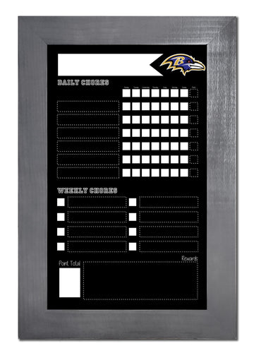 Fan Creations Home Decor Baltimore Ravens   Chore Chart Chalkboard 11x19 With Frame