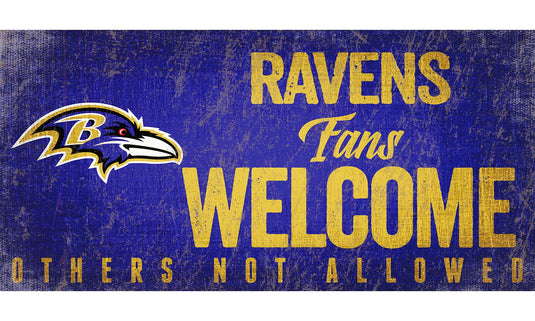 Fan Creations 6x12 Sign Baltimore Ravens Fans Welcome Sign