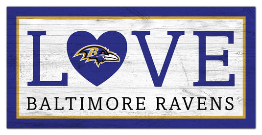 Fan Creations 6x12 Sign Baltimore Ravens Love 6x12 Sign