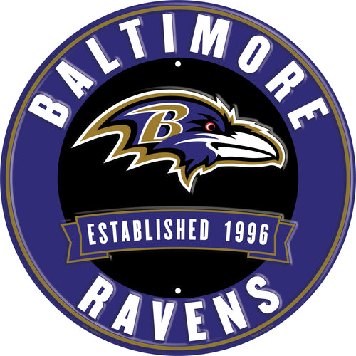 Fan Creations Wall Decor Baltimore Ravens Metal Established Date Circle