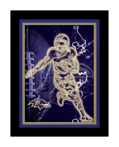 Fan Creations Wall Decor Baltimore Ravens Neon Player 12x16