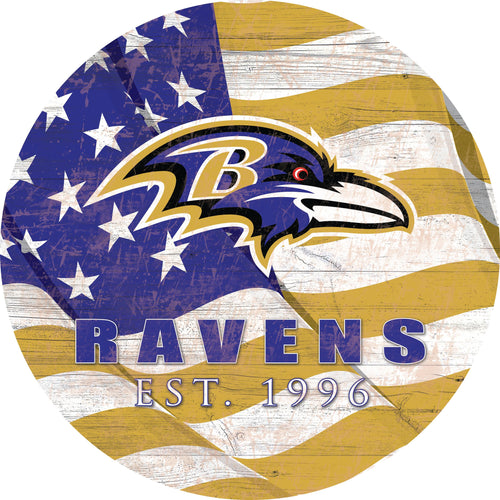 Fan Creations Home Decor Baltimore Ravens Team Color Flag Circle