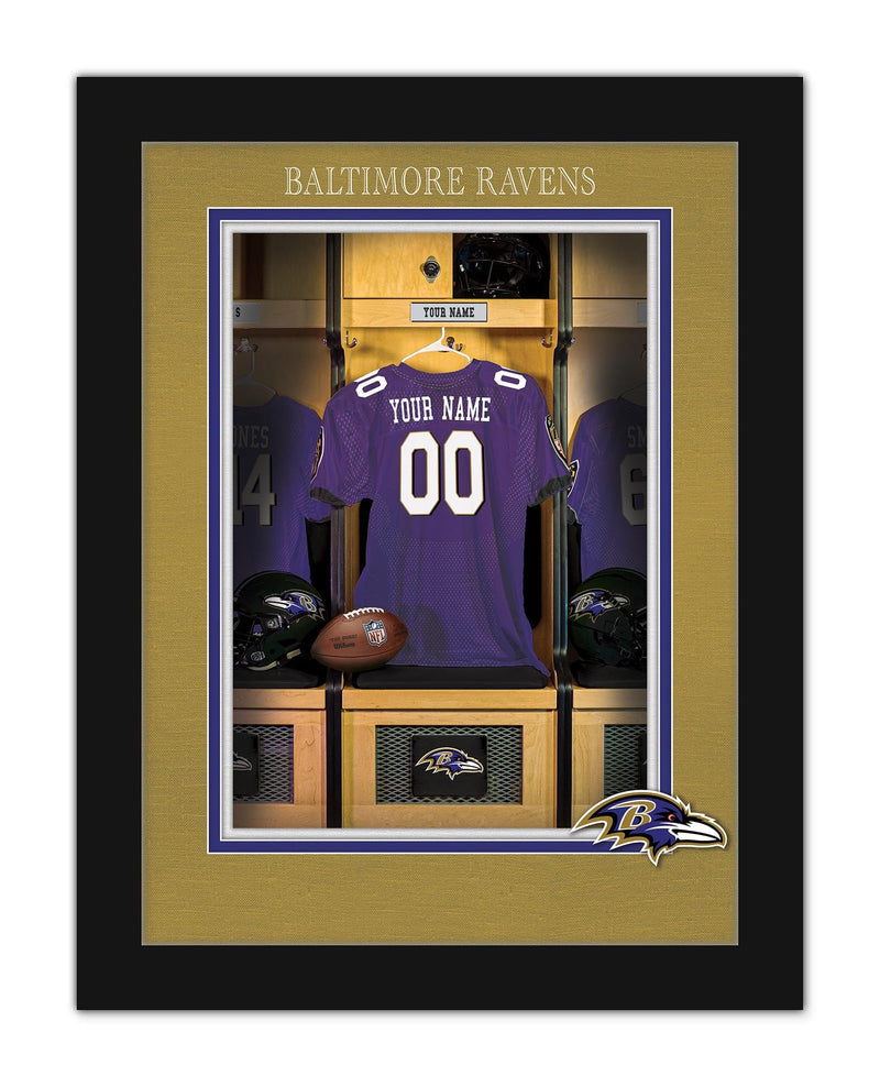 Load image into Gallery viewer, Fan Creations Baltimore Ravens Ultimate NFL Locker Room Custom Jersey Framed Print
