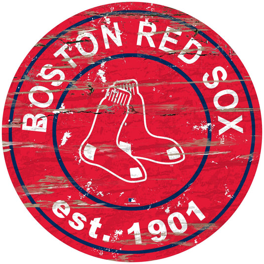 Fan Creations 24" Wall Art Boston Red Sox Distressed 24" Round Sign