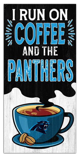 Fan Creations Home Decor Carolina Panthers I Run On Coffee 6x12