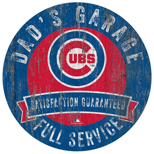 Fan Creations 12" Circle Chicago Cubs Dad's Garage Sign