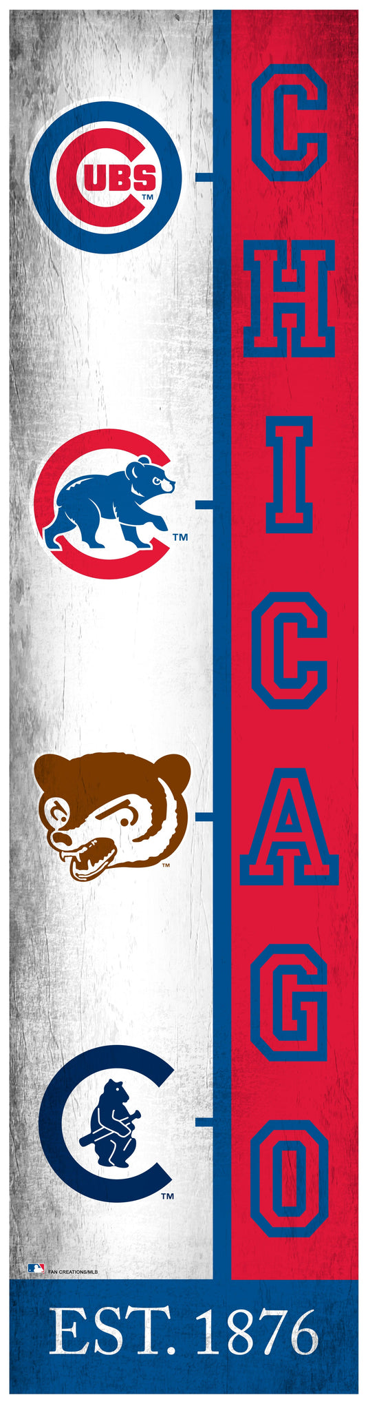 Fan Creations Home decor Chicago Cubs Team Logo Progression 6x24