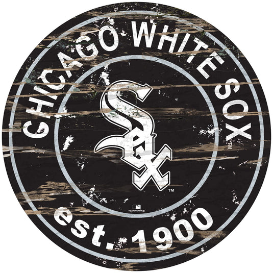 Fan Creations 24" Wall Art Chicago White Sox Distressed 24" Round Sign