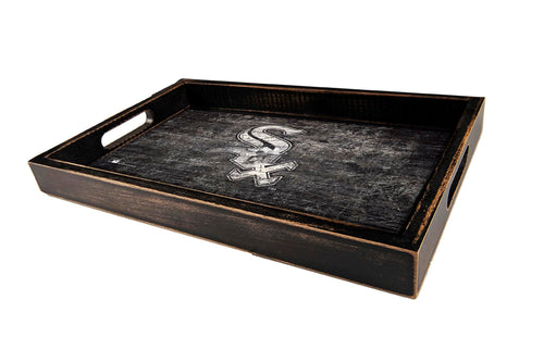 Fan Creations Home Decor Chicago White Sox  Distressed Team Tray With Team Colors