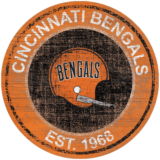 Fan Creations Home Decor Cincinnati Bengals Heritage Logo Round