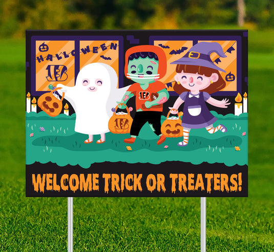Fan Creations Yard Sign Cincinnati Bengals Welcome Trick or Treaters Yard Sign