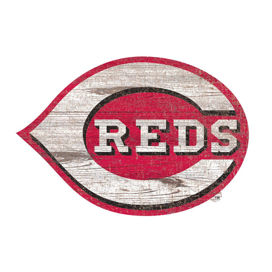 Fan Creations 24" Signs Cincinnati Reds Distressed Logo Cutout Sign