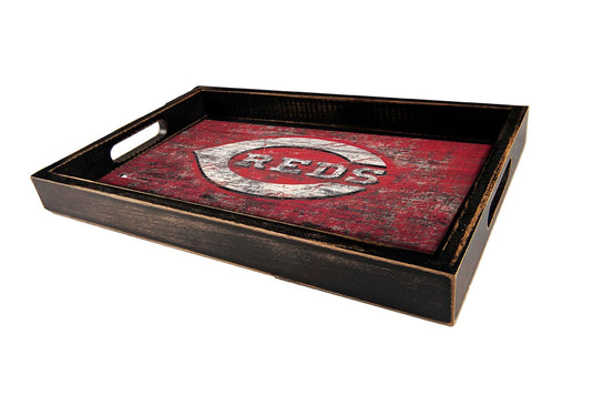 Fan Creations Home Decor Cincinnati Reds  Distressed Team Tray With Team Colors