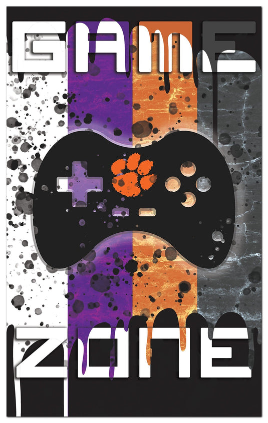 Fan Creations Home Decor Clemson  Color Grunge Game Zone 11x19