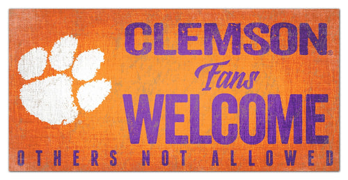Fan Creations 6x12 Sign Clemson Fans Welcome Sign