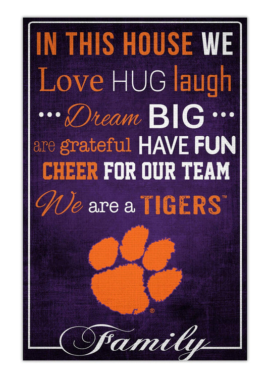 Fan Creations Home Decor Clemson   In This House 17x26