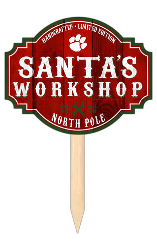 Fan Creations Holiday Home Decor Clemson Santa's Workshop Tavern Sign 12in