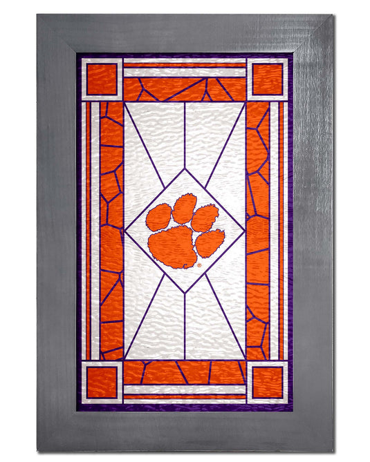 Fan Creations Home Decor Clemson   Stained Glass 11x19