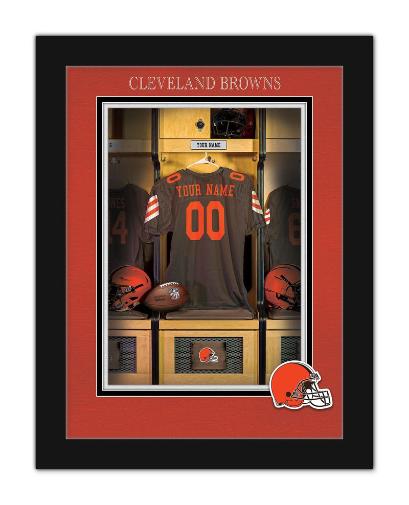 Load image into Gallery viewer, Fan Creations Cleveland Browns Ultimate NFL Locker Room Custom Jersey Framed Print
