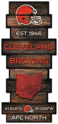 Fan Creations Wall Decor Cleveland Browns Wood Celebration Stack