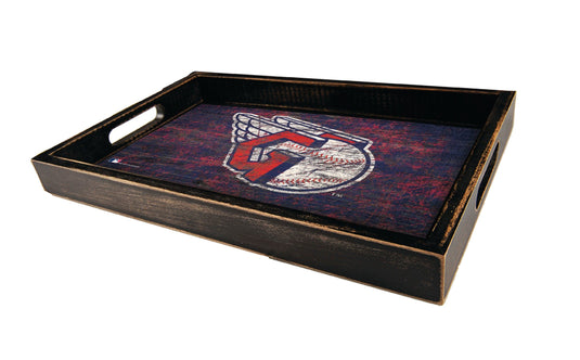 Fan Creations Home Decor Cleveland Guardians  Distressed Team Tray With Team Colors