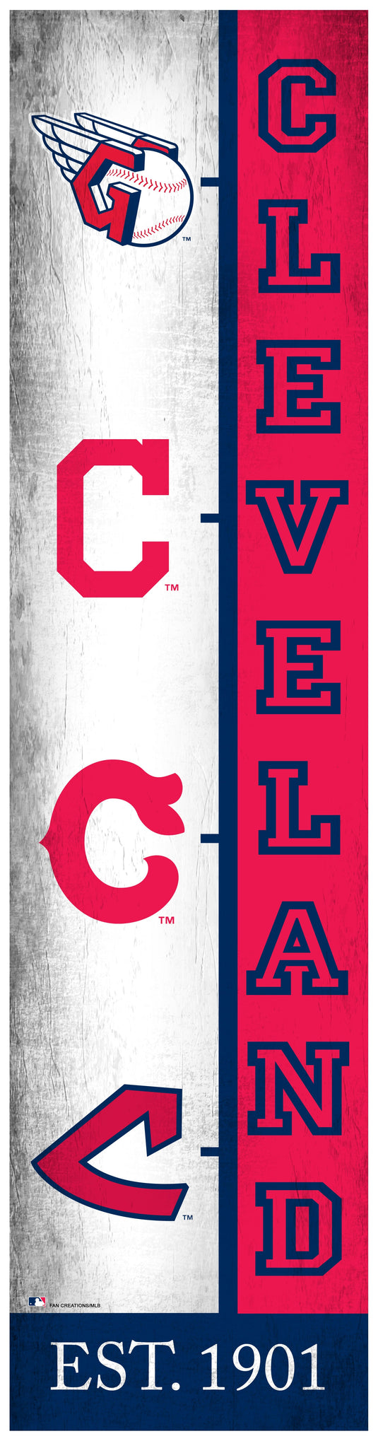 Fan Creations Home decor Cleveland Guardians Team Logo Progression 6x24