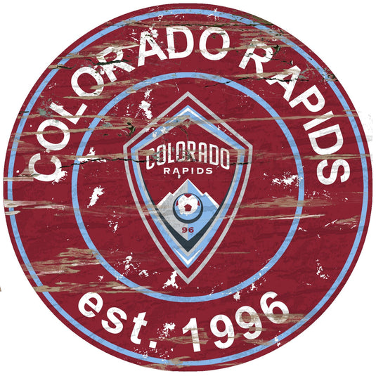 Fan Creations 24" Wall Art Colorado Rapids Distressed 24" Round Sign