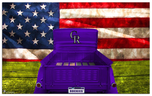 Fan Creations Home Decor Colorado Rockies  Patriotic Retro Truck 11x19