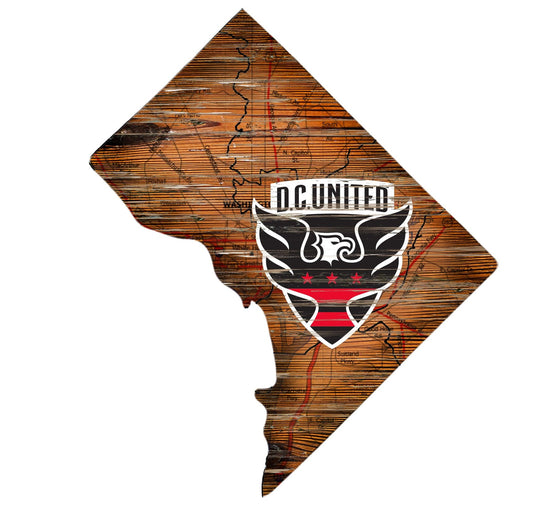 Fan Creations 24" Sign D.C. United Distressed State With Logo Sign