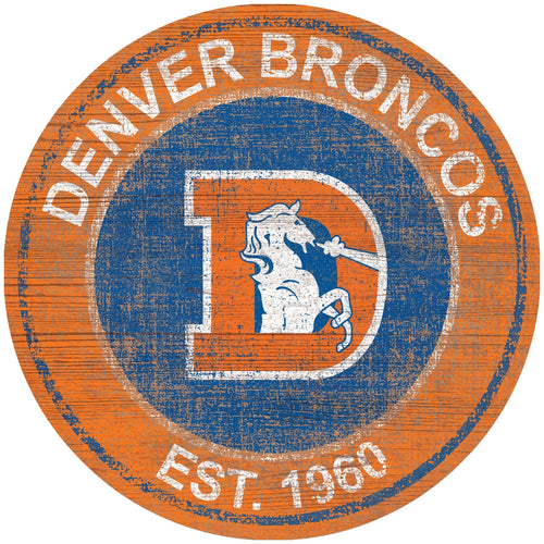 Fan Creations Home Decor Denver Broncos Heritage Logo Round