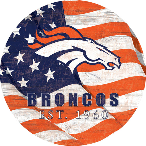 Fan Creations Home Decor Denver Broncos Team Color Flag Circle