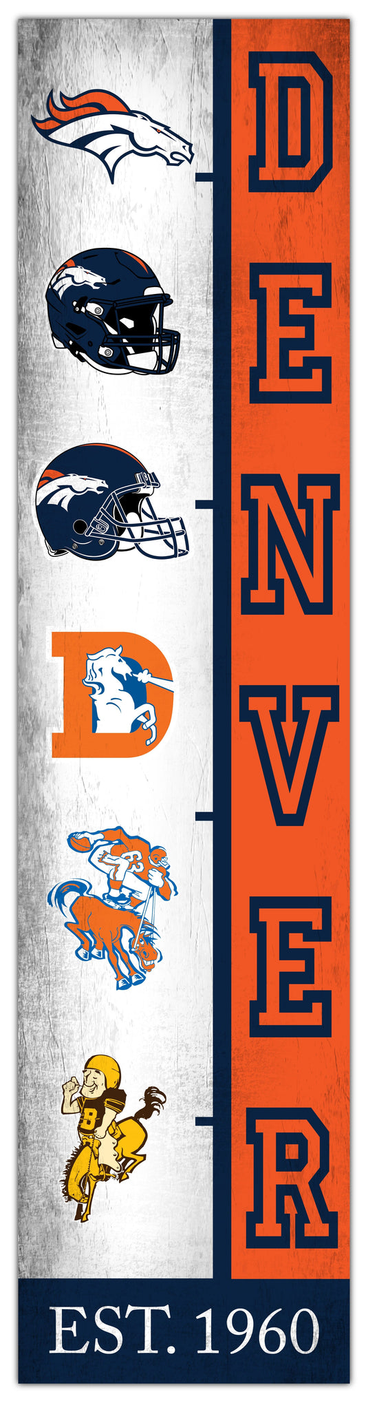 Fan Creations Home Decor Denver Broncos Team Logo Progression 6x24
