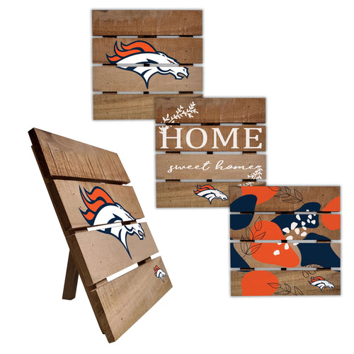 Fan Creations Home Decor Denver Broncos Trivet Hot Plate Set of 4 (2221,2222,2122x2)