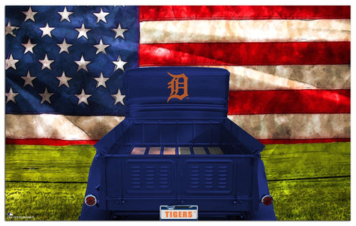 Fan Creations Home Decor Detroit Tigers  Patriotic Retro Truck 11x19