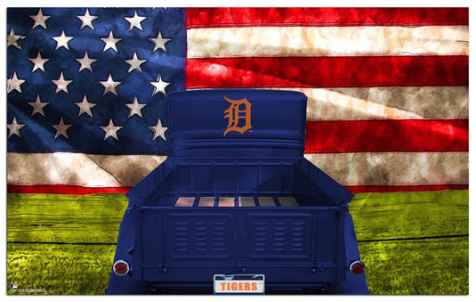 Fan Creations Home Decor Detroit Tigers  Patriotic Retro Truck 11x19
