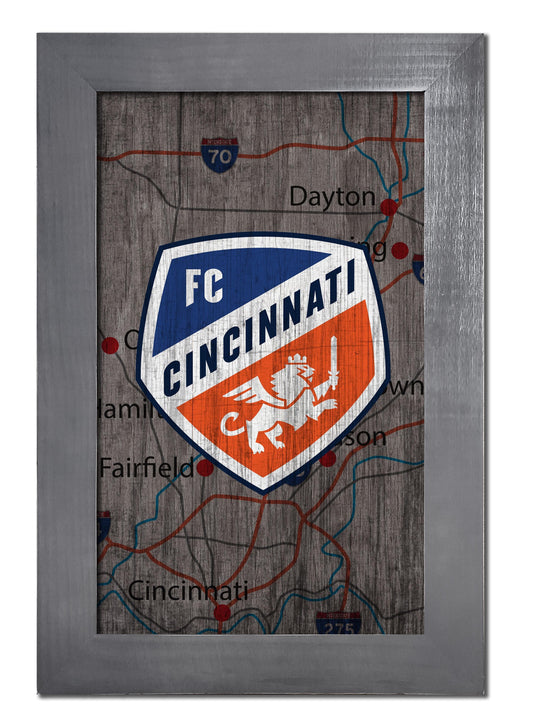 Fan Creations Home Decor FC Cincinnati   City Map 11x19