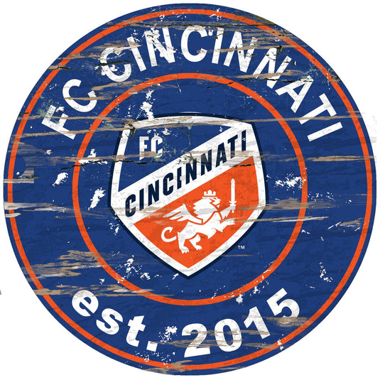 Fan Creations 24" Wall Art FC Cincinnati Distressed 24" Round Sign